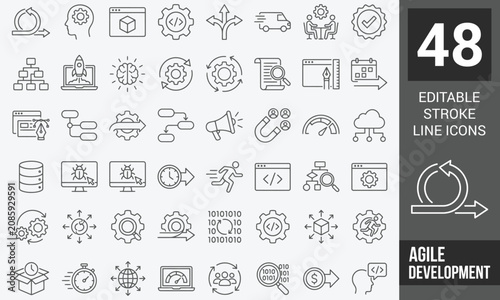 Foto Agile Development web icons in line style