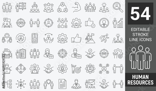 Photos Human resources web icons in line style