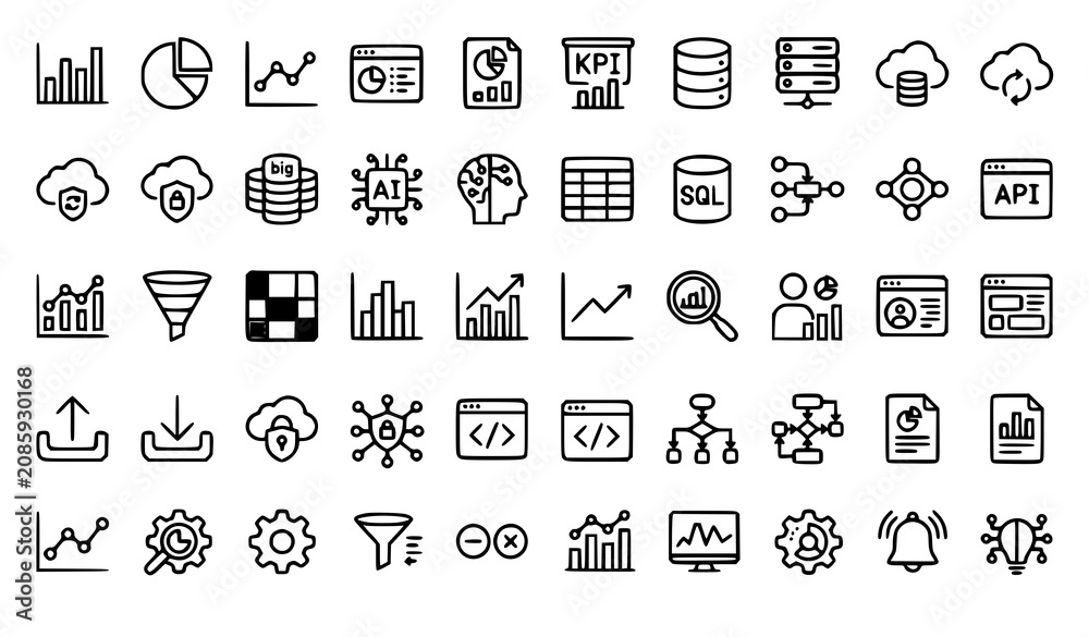 Fototapeta premium data, analytics, database, cloud, infographic, dashboard, statistics, analysis, chart, graph, server, storage, backup, network, intelligence, metrics, report, monitoring, visualization, performance, a