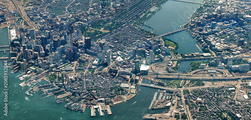 Panormaic view of the city of Boston and its harbor, Massachusetts