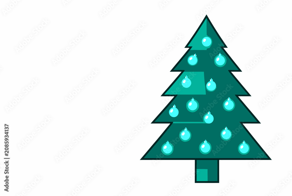 Fototapeta premium Stylized Christmas Tree Illustration.