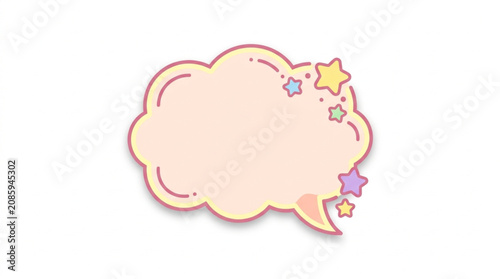 Fotografie Cute pastel speech bubble with stars for text.