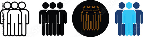 Photos Four Distinctive Styles Of Group Person Icon Sets
