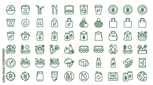 A collection of various icons depicting everyday objects and symbols arranged in rows on a white background