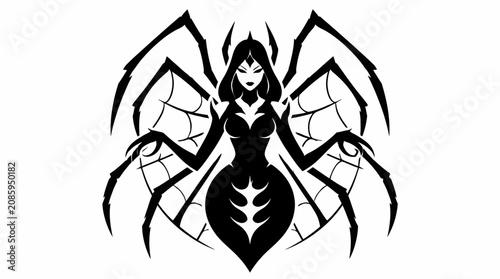 Tableau sur toile Massive spider queen fantasy creature vector design