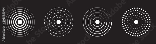 Foto Concentric ripple circles set