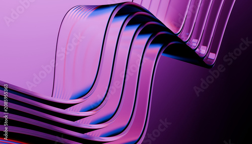 Photos Vibrant abstract waves create dynamic visual experience with flowing lines and r
