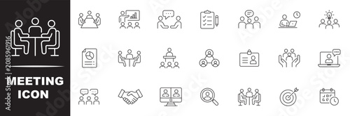 Photos Meeting business related icons set