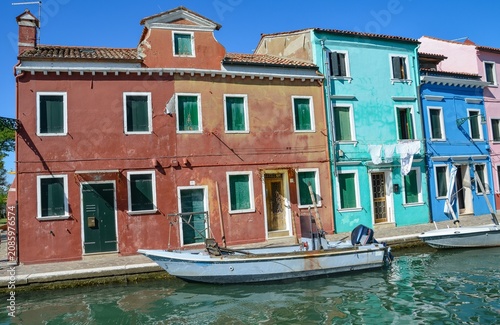 Italy, Burano, October 01, 2025 a picturesque, attractive island near Venice with colorful and bright little houses