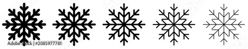 Obraz na płótnie Snowflake line icon for winter weather design