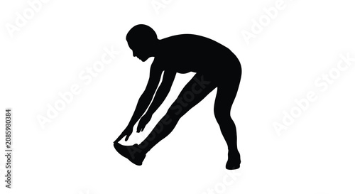 Konstfotografi Human Silhouette Stretching Black Shape On White Background