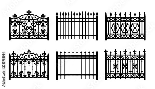 Fotografía Ornate Wrought Iron Fence Designs, Decorative Metal Barriers, Classic Garden Edg