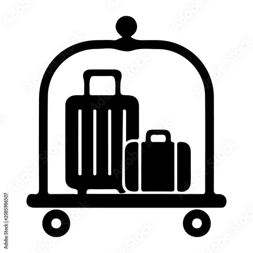 Obraz na płótnie Hotel Luggage Cart Icon
