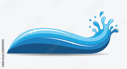 Tableau sur toile Cartoon style blue water wave splash illustration.