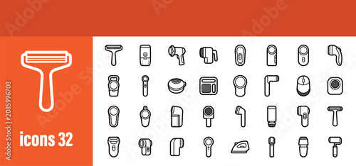 Foto Fabric shaver and lint remover icons.