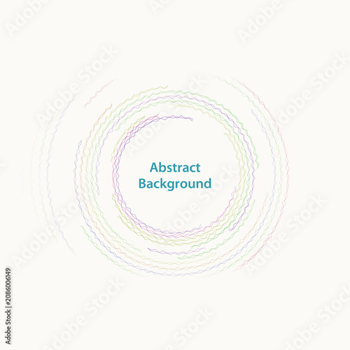 Billede på lærred Retro Quintuple-spiral Spiral of Concentric Circles - Colorful Vector Art
