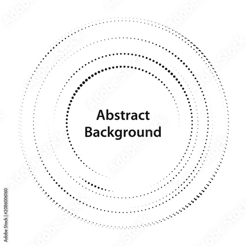 Monochrome Double-spiral Concentric Arc Spiral - Modernist Halftone dotted Art
