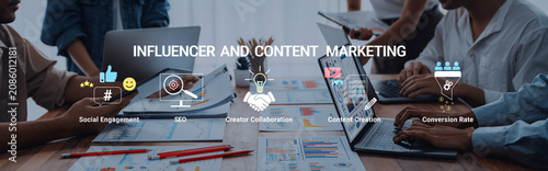 Canvastavla Collaborative Workspace for Influencer and Content Marketing Strategies with Graphic Elements and Diverse Team Engagement Haptic
