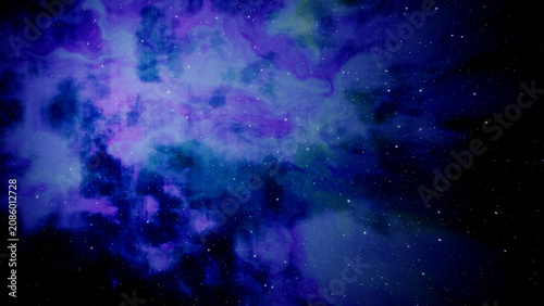 Colorful Cosmic Nebula in Deep Starry Space