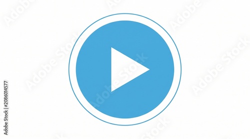 Play button icon on white background