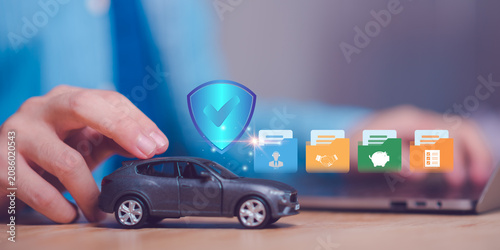 Insurance agent manages digital auto insurance with policy management, claims processing, risk protection, coverage verification, customer service, secure documentation, compliance, and automation.