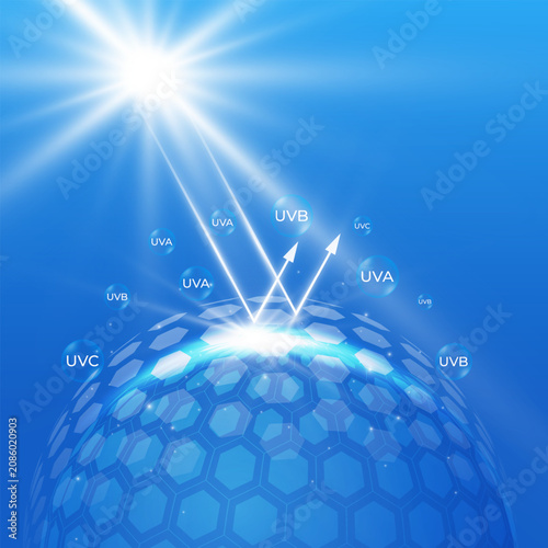 Quadro su tela Abstract shield sphere with glass dome barrier