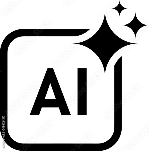 AI generated sign, artificial intelligence symbol