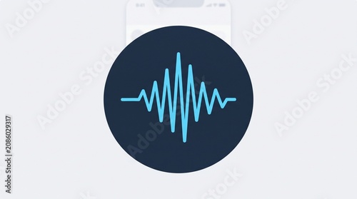Sound wave graphic on a mobile phone screen icon