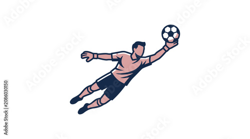 Tableau sur toile Soccer player in mid air jump.