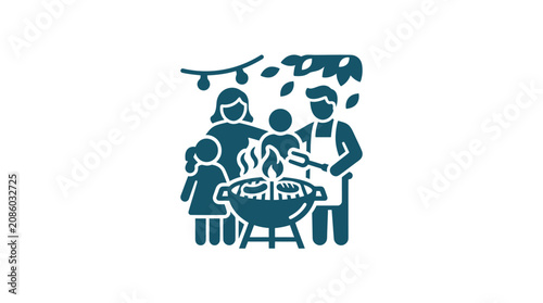 Photography People enjoying a barbecue together.