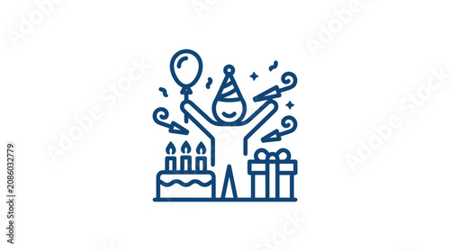 Person Wearing Party Hat Celebrating.