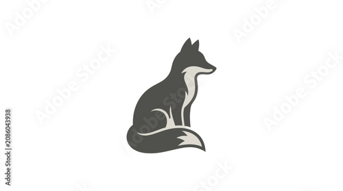 Konstfotografi Gray Fox Sitting Profile View.