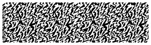 Bild auf Leinwand Abstract zigzag pattern with sharp lightning lines and chaotic monochrome geomet