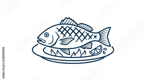Canvastavla Fresh Fish on a Plate Ready.