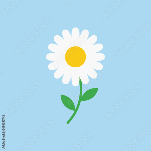 A simple flat vector illustration of a white flower
