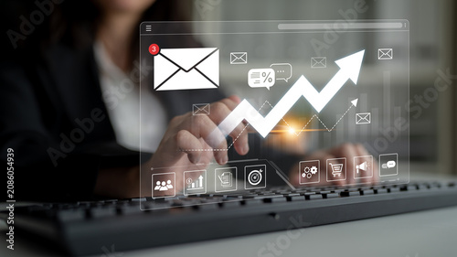 Fotografie A dashboard for tracking email marketing analytics