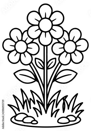 Fotografie flower, floral, vector, nature, flowers, leaf, pattern, illustration, design, pl