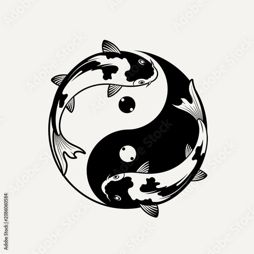 Yin Yang Koi Fish Symbol - Harmony and Balance