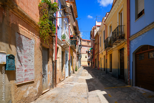 Fotografie Street of the old town of Iglesias in Sardinia, Italy