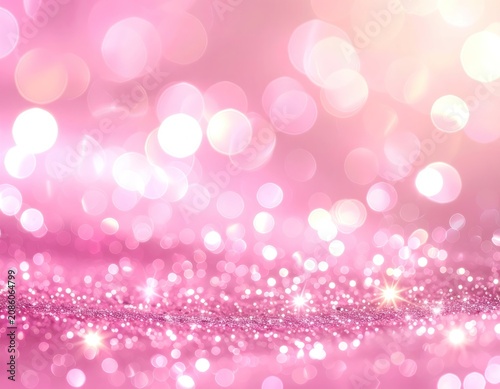 A soft pink bokeh background with sparkling glitter.