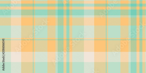 Rough textured tartan plaid pattern with a textured woven appearance and seamless check vector plaid in light and orange tones. The seamless fabric design creates a calm decorative background.