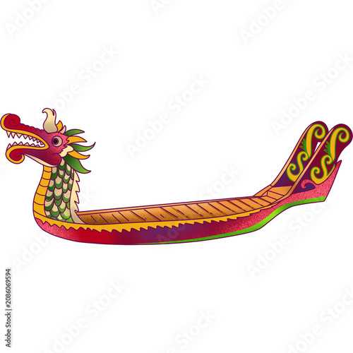 Traditional boat adorned with Dayak ornaments