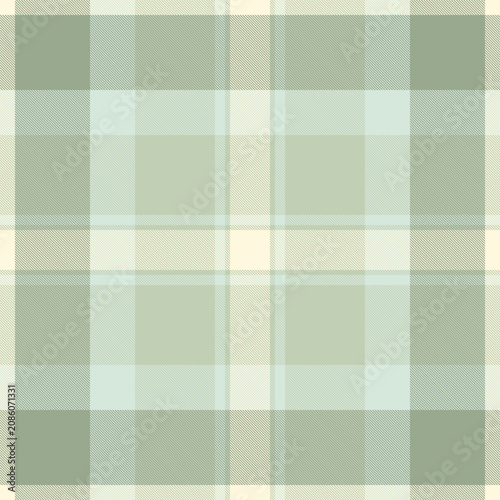 A traditional tartan plaid pattern with a balanced check structure and light and pastel tones. The seamless textile background recreates a woven fabric look with a natural decorative character.