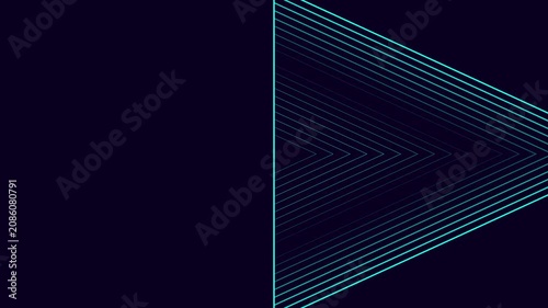 Neon blue geometric triangle lines abstract motion animation 4k background
