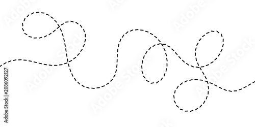 Fotografie Simple yet elegant vector illustration depicting a fluid, continuous dotted line