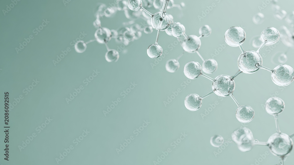 Obraz premium Crystal clear 3D molecular structure model background