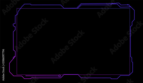 Minimalist neon frame for video and games