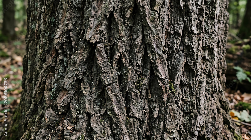 Obraz premium Rugged Oak Tree Bark Texture Close Up