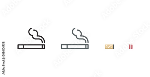 Tableau sur toile Cigarette smoking icon set with various filter designs for health and lifestyle graphic assets