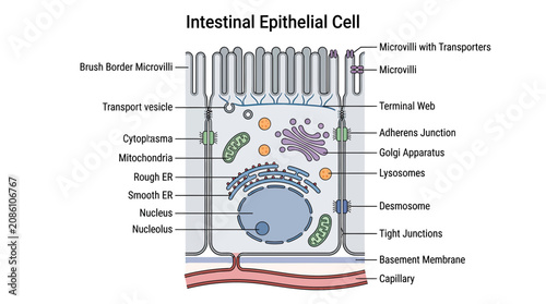 Foto Intestinal Epithelial Cell Diagram: Anatomy and Function of Gut Cells